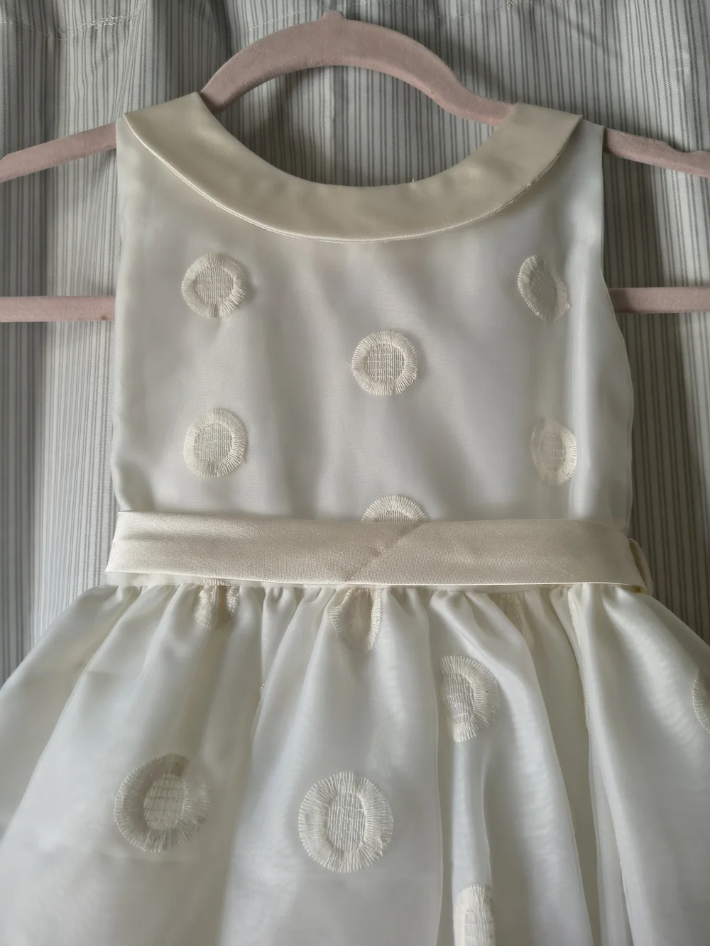Girls' Ivory Floral Organza Party Dress Size 5